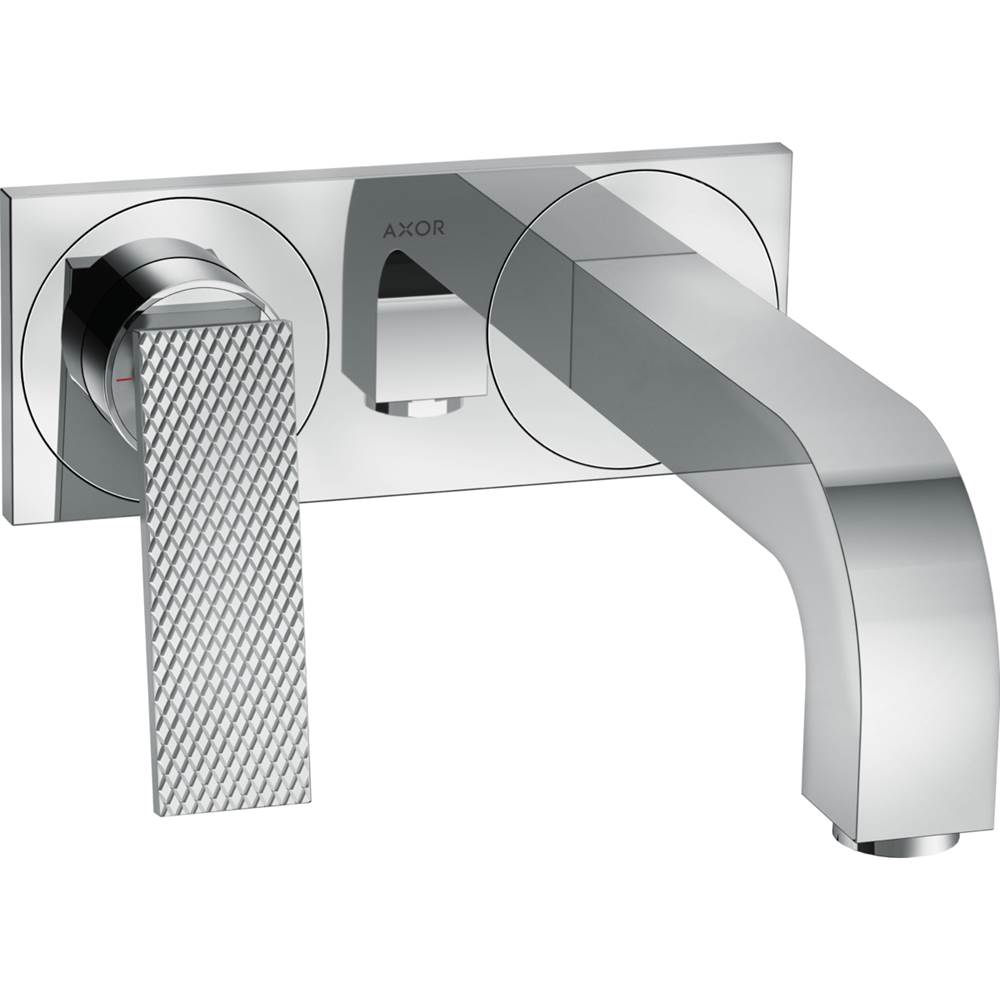 Axor Citterio Wall-Mounted Single-Handle Faucet Trim with Base Plate- Rhombic Cut, 1.2 GPM in Chrome