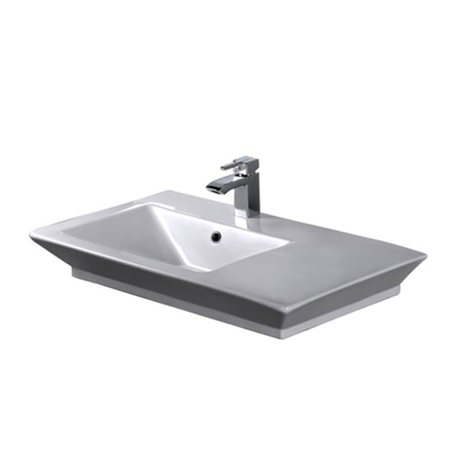 Barclay Opulence Above Counter Basin31-1/2'',White,Rect Bowl,8''WS