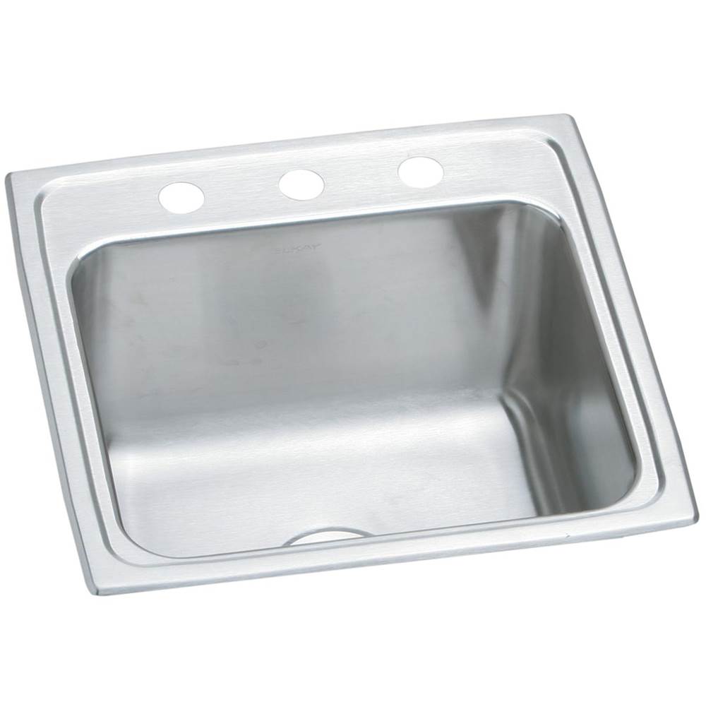 Elkay Lustertone Classic Stainless Steel 19-1/2'' x 19'' x 10-1/8'', 1-Hole Single Bowl Drop-in Laundry Sink