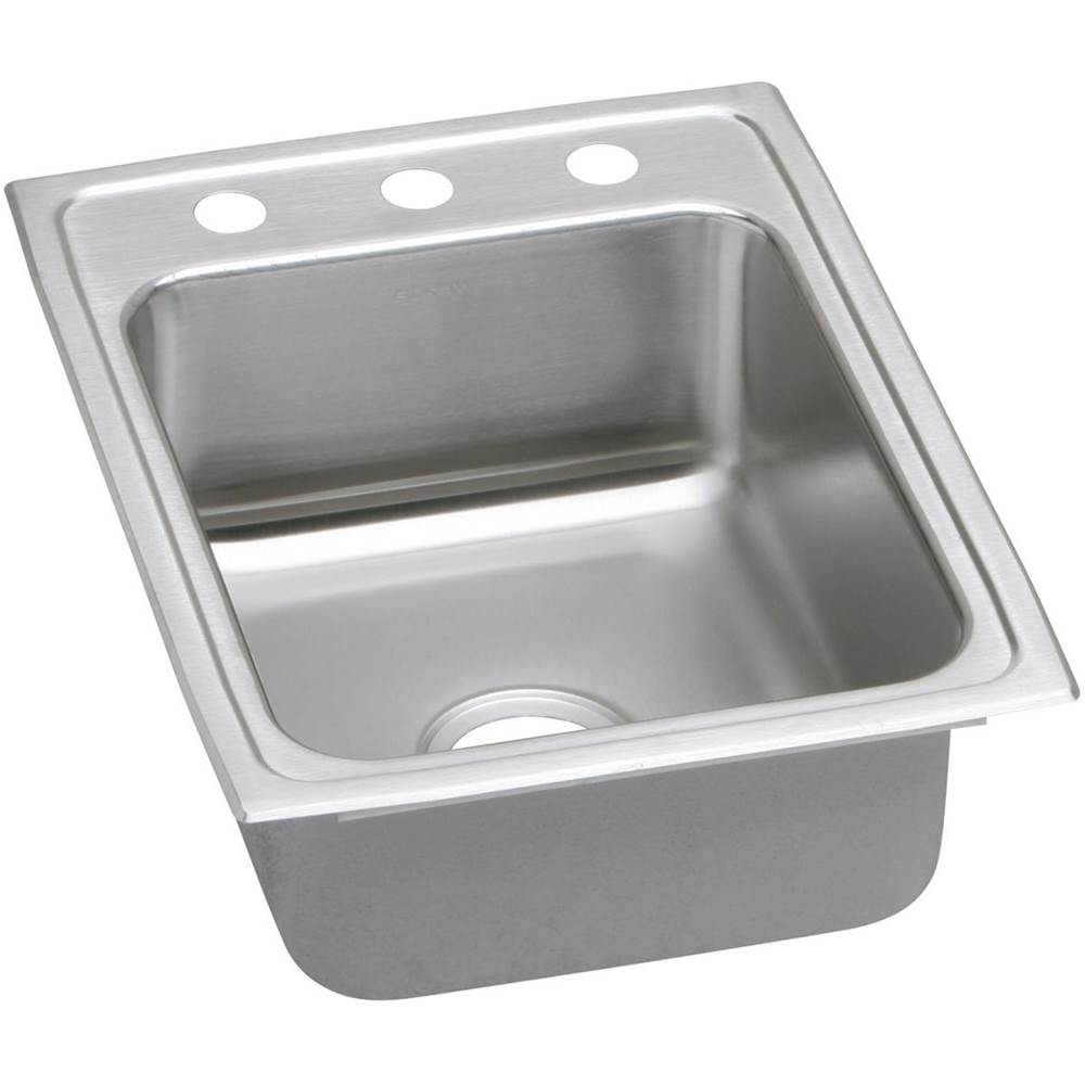 Elkay Lustertone Classic Stainless Steel 17'' x 22'' x 6-1/2'', 3-Hole Single Bowl Drop-in ADA Sink with Quick-clip
