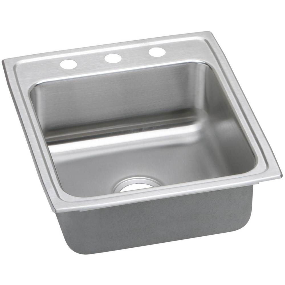 Elkay Lustertone Classic Stainless Steel 19-1/2'' x 22'' x 6-1/2'', 1-Hole Single Bowl Drop-in ADA Sink with Quick-clip