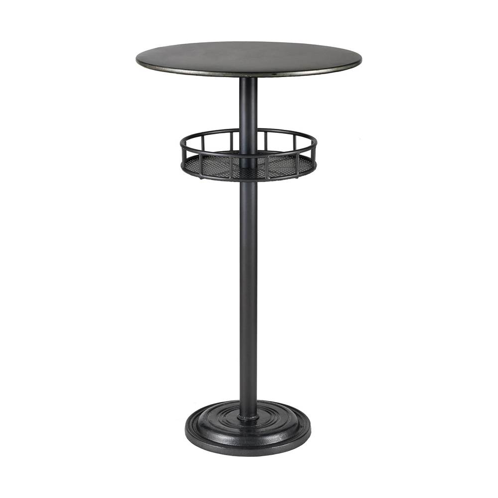 Elk Home Parton Bar Table in Dark Pewter and Galvanized Steel