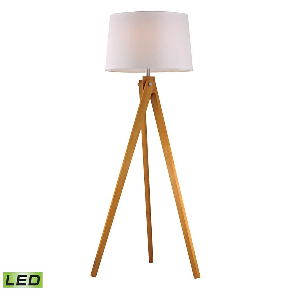 Elk Home Wooden Tripod 63'' High 1-Light Floor Lamp - Natural