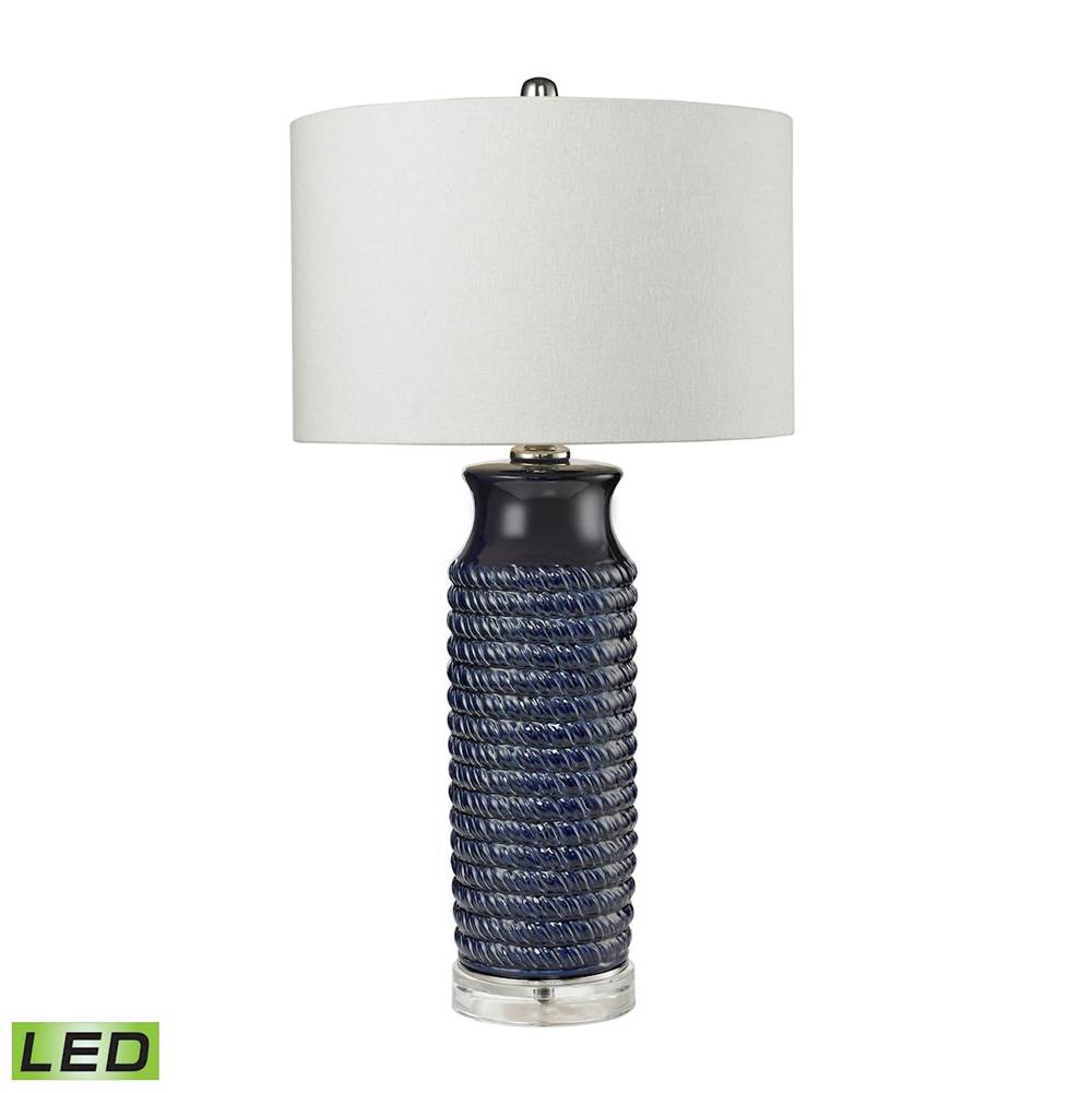 Elk Home Wrapped Rope 30'' High 1-Light Table Lamp - Navy