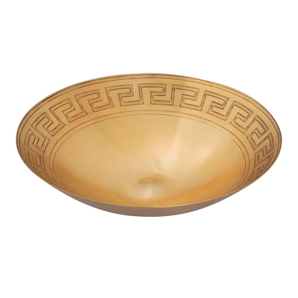 Elk Home Greek Key Centerpiece Bowl - Brass