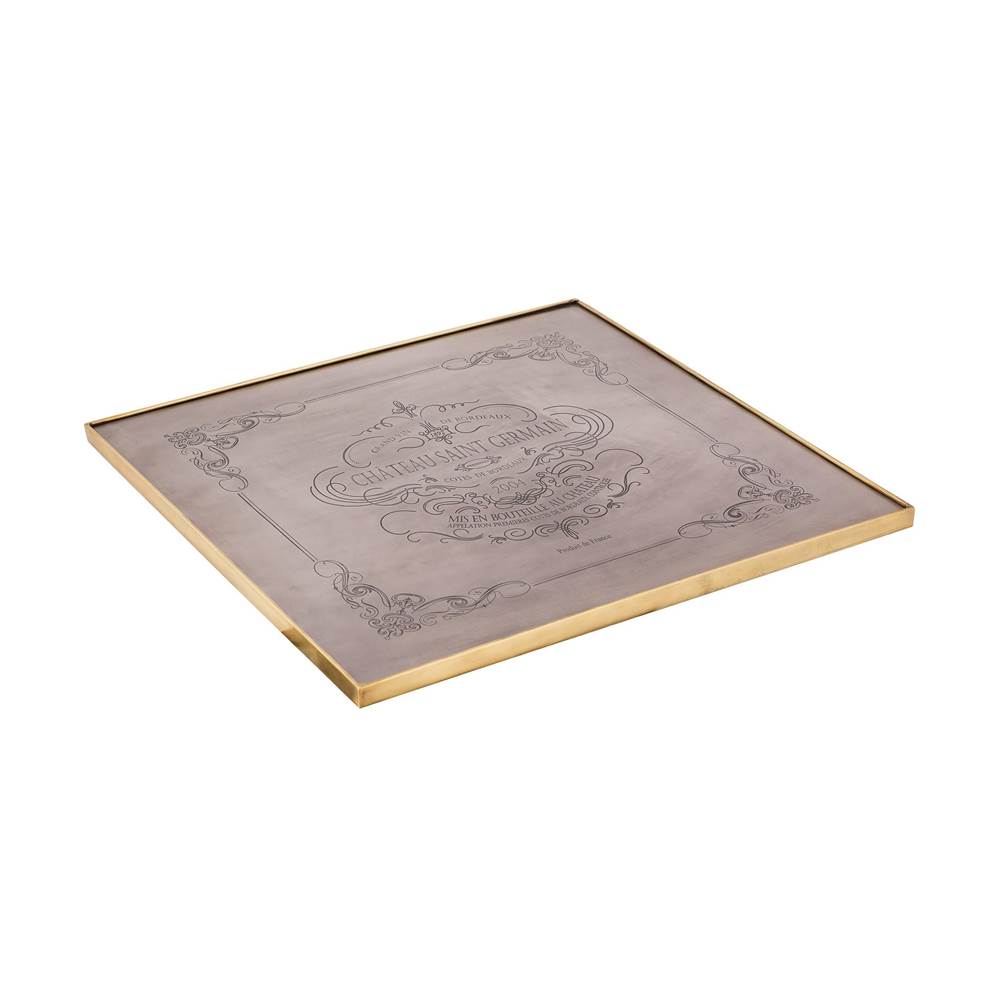 Elk Home Etched Metal Table Chateau Square - TOP