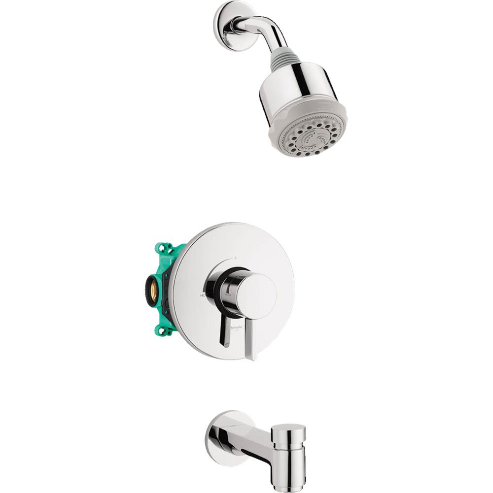 Hansgrohe Clubmaster Pressure Balance Tub/Shower Set with Rough, 2.5 GPM  in Chrome