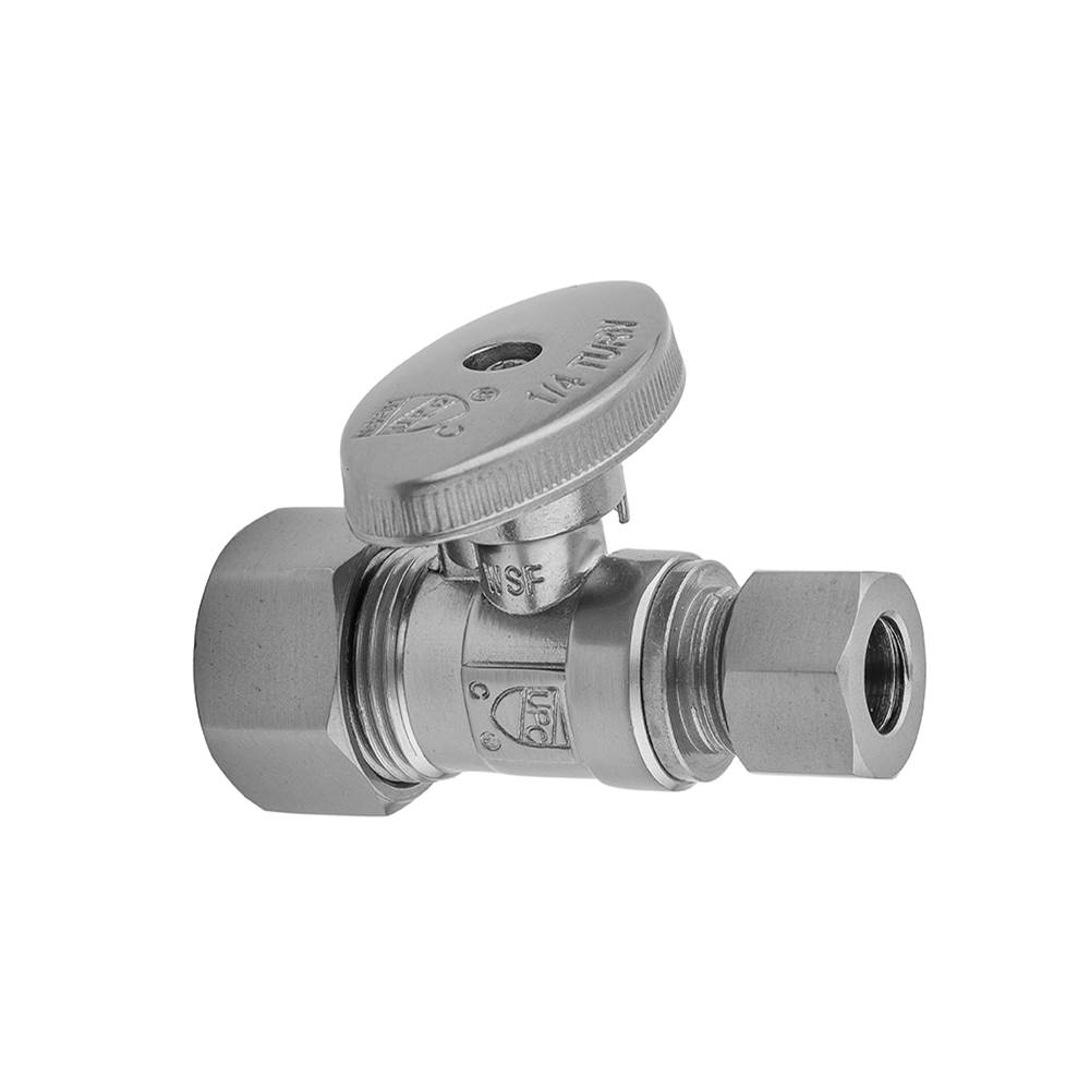 Jaclo Quarter Turn Straight Pattern 5/8'' O.D. Compression (Fits 1/2'' Copper) x 1/2'' O.D. Supply Valve with Oval Handle