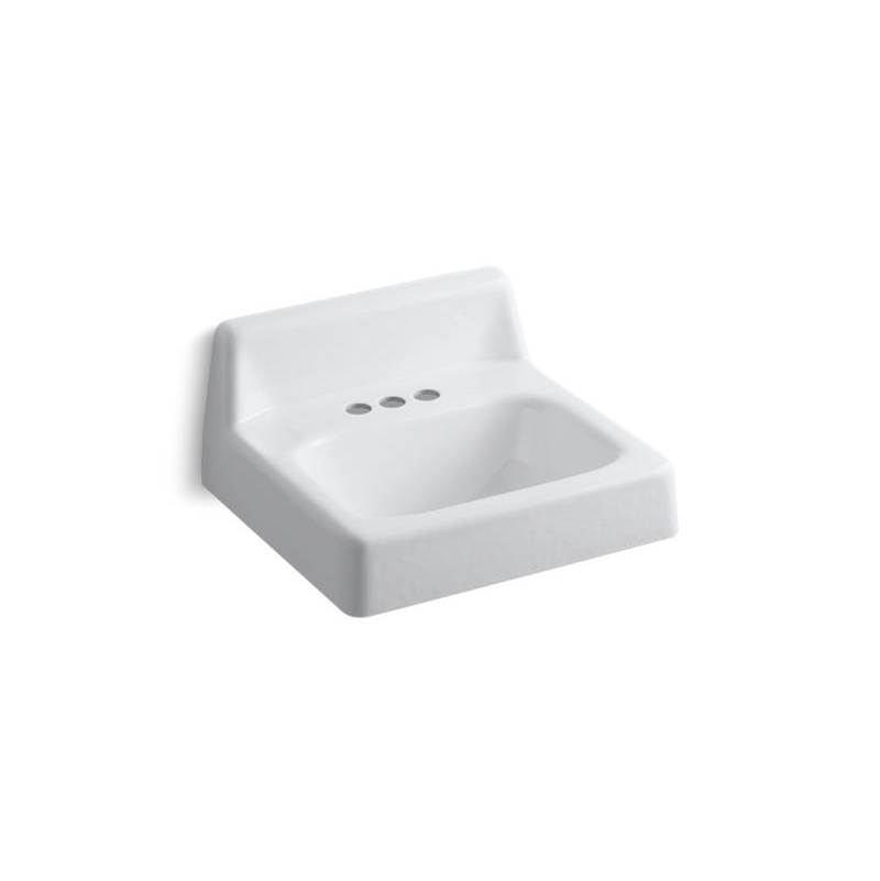 Kohler Hudson™ 19'' x 17'' wall-mount bathroom sink with 4'' centerset faucet holes