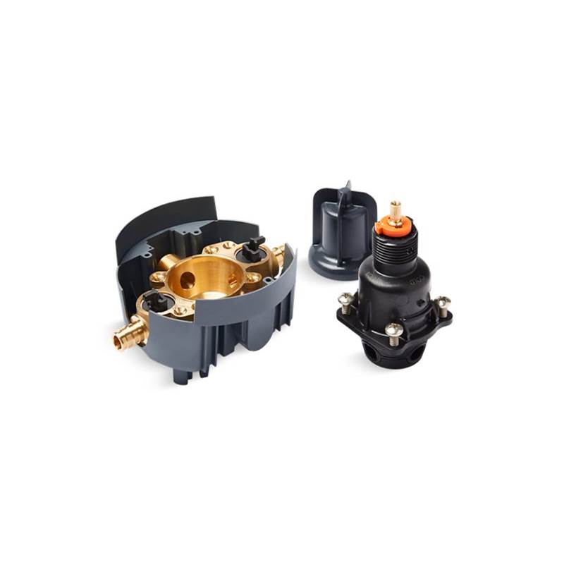 Kohler Rite-Temp® valve body and pressure-balance cartridge kit with service stops and PEX expansion connections, project pack