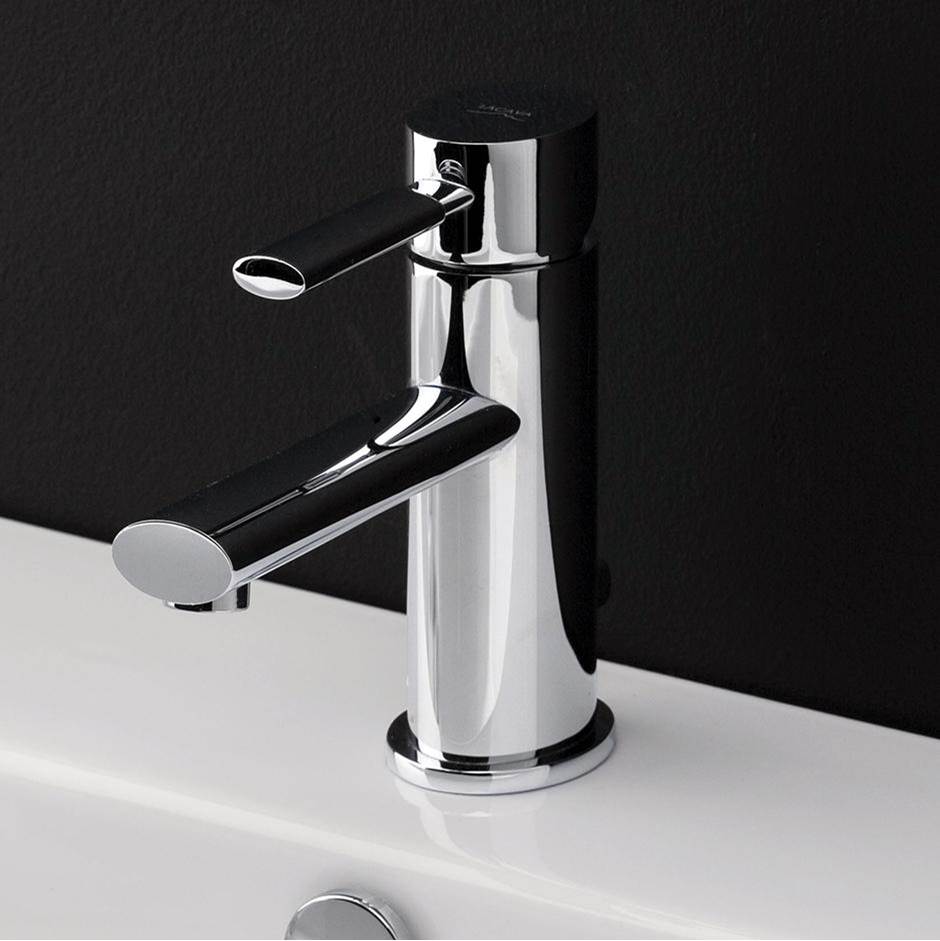 Lacava Deck-mount single-hole faucet with a lever handle and pop-up, ADA compliant. Water flow rate: 1 gpm pressure compensating aerator.