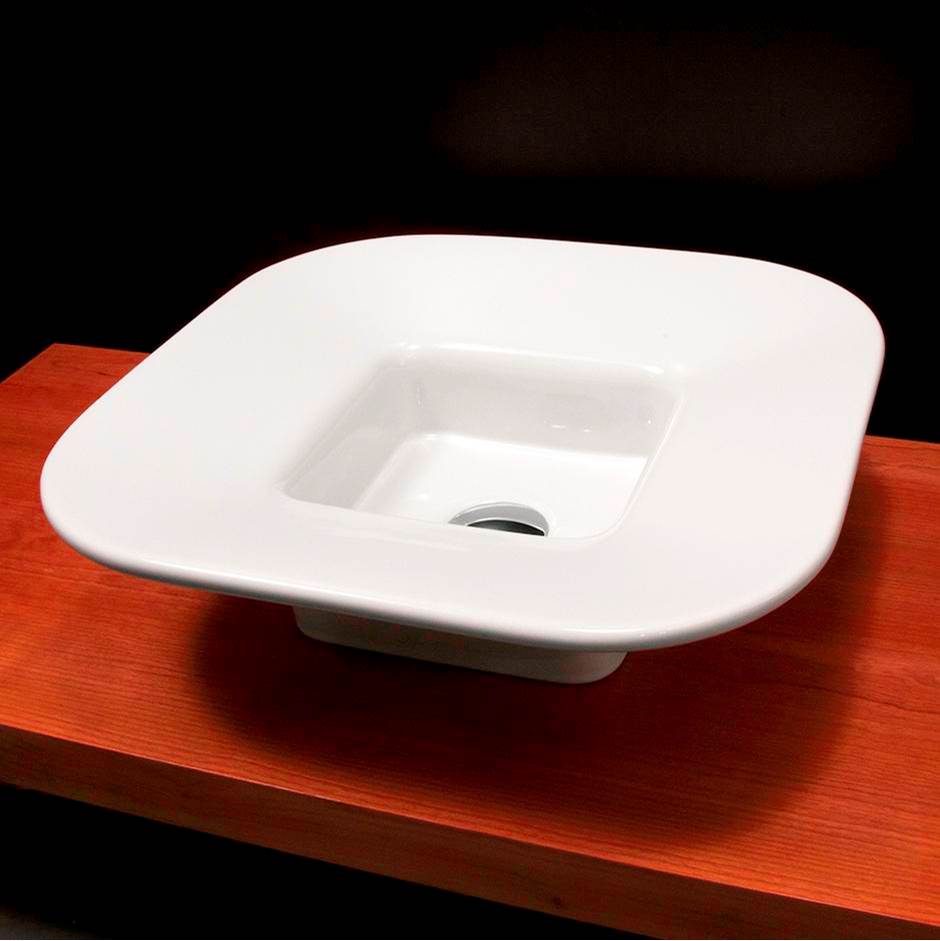 Lacava Vessel porcelain Bathroom Sink without an overflow. Glazed exterior.19 3/4'' x 19 3/4'', 6 1/8''H