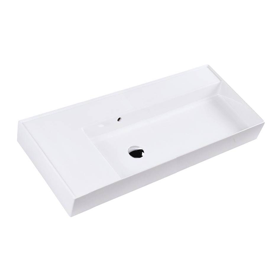 Lacava Wall-mounted or vessel porcelain washbasin with overflow