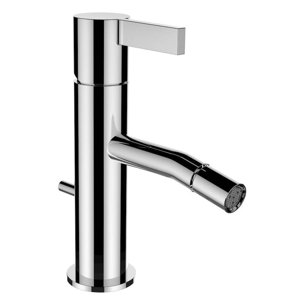 Laufen Single lever bidet mixer, projection 4-3/8'', fixed spout, with pop-up waste