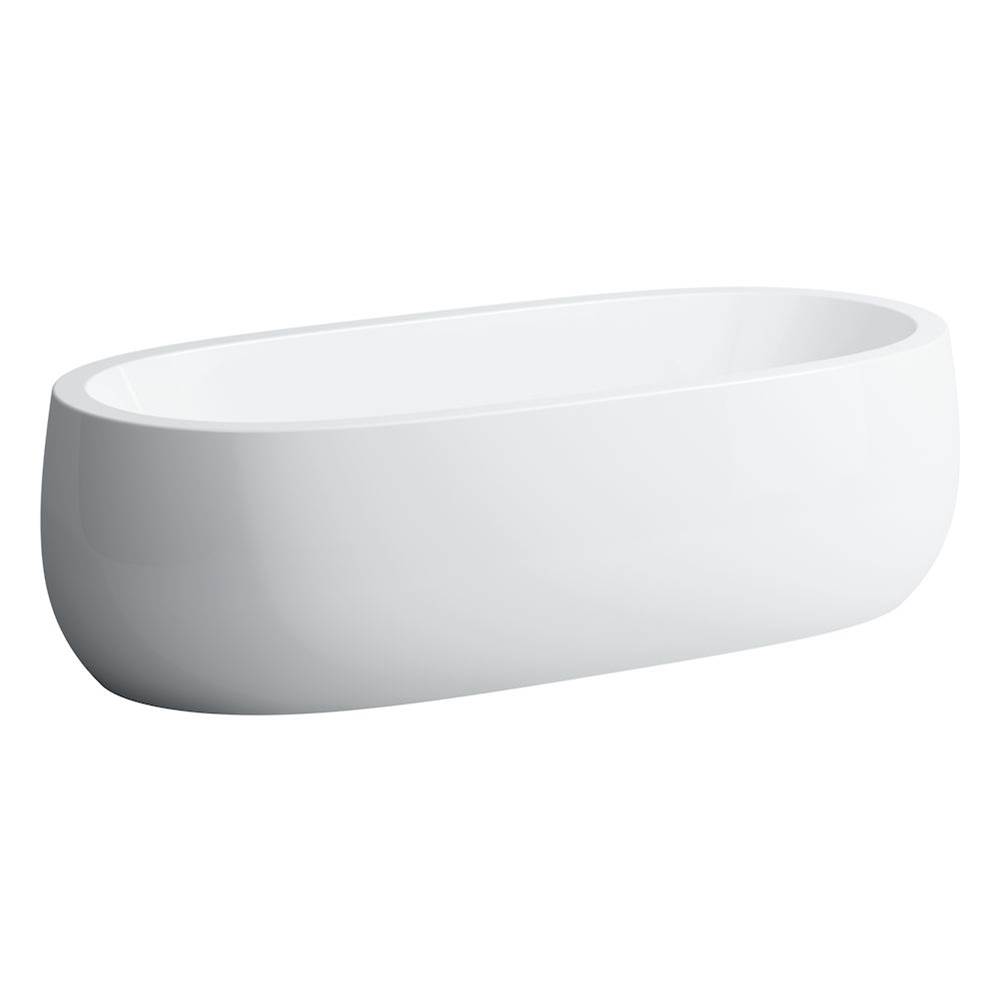Laufen Freestanding bathtub, made of Sentec solid surface, with centered outlet, with lifting system, Matte Satin finish