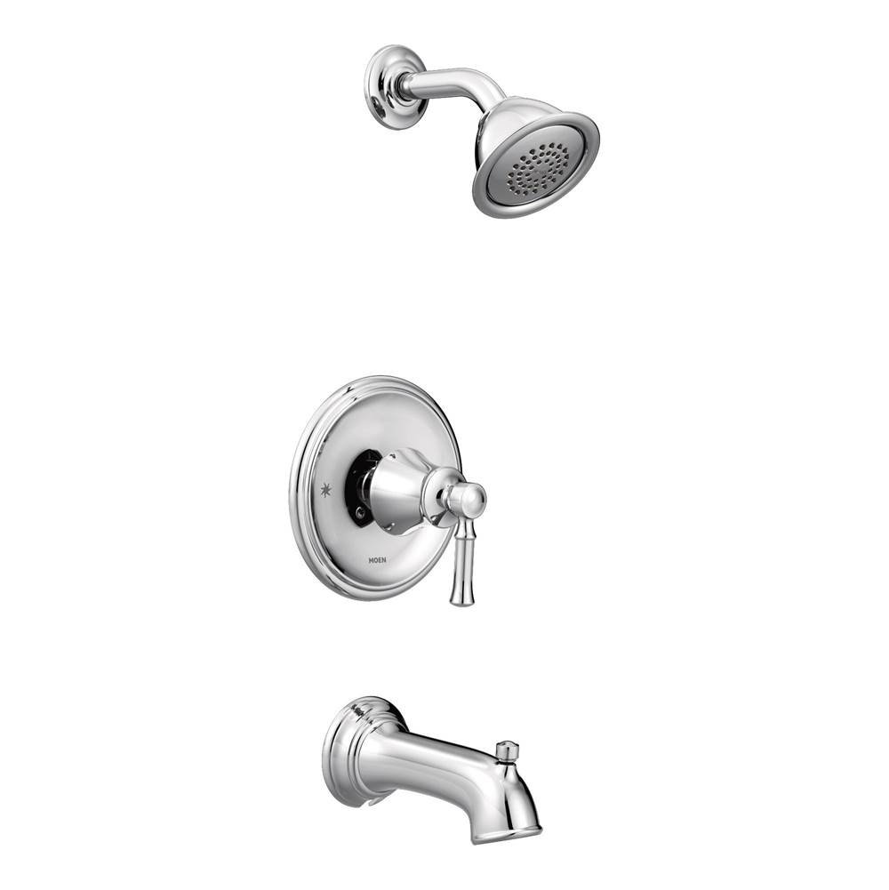 Moen Dartmoor Posi-Temp WaterSense Single-Handle Wall-Mount Tub and Shower Faucet Trim Kit in Chrome (Valve Sold Separately)