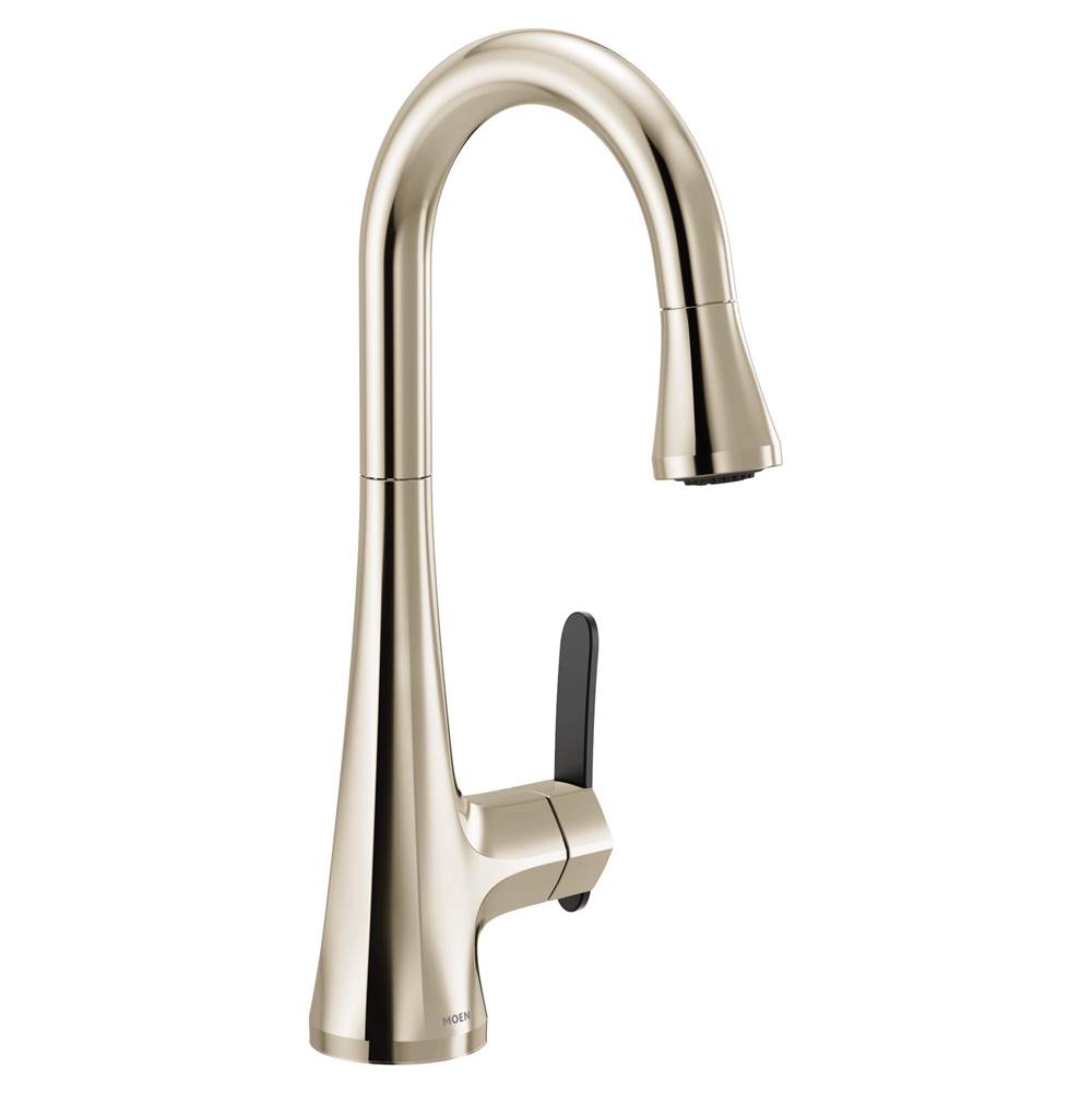 Moen Sinema Single-Handle Pull-Down Sprayer Bar Faucet Featuring Reflex and 2-Handle Options in Polished Nickel