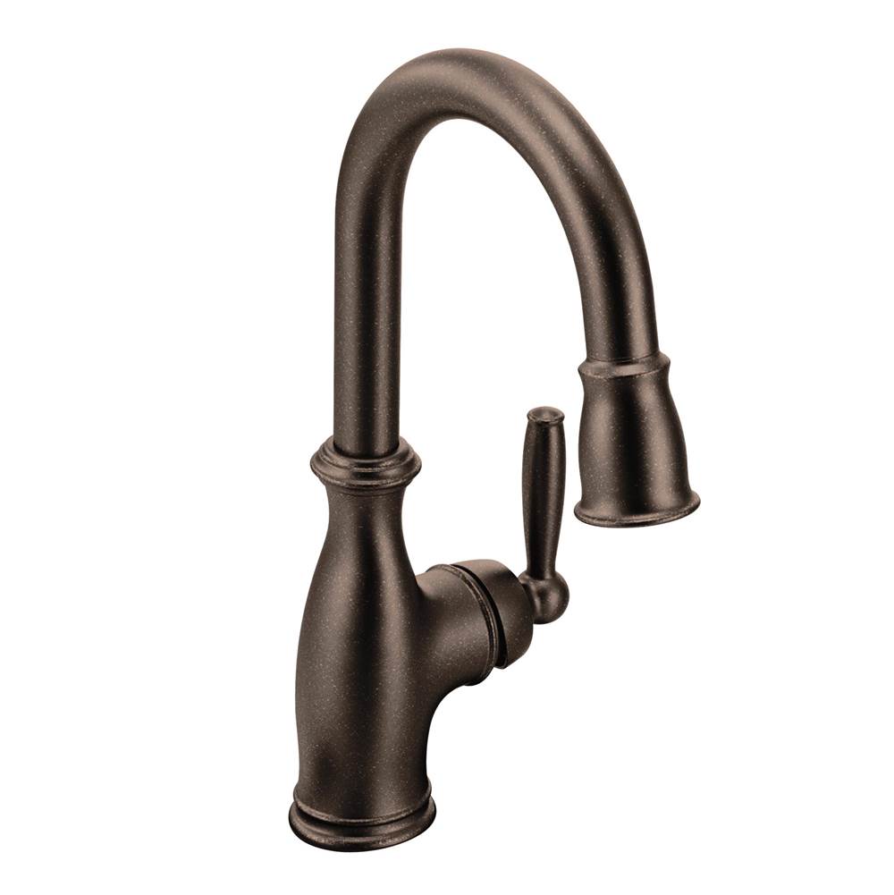 Moen Brantford One-Handle High-Arc Pulldown Bar Faucet with Reflex and Power Clean, Oil Rubbed Bronze