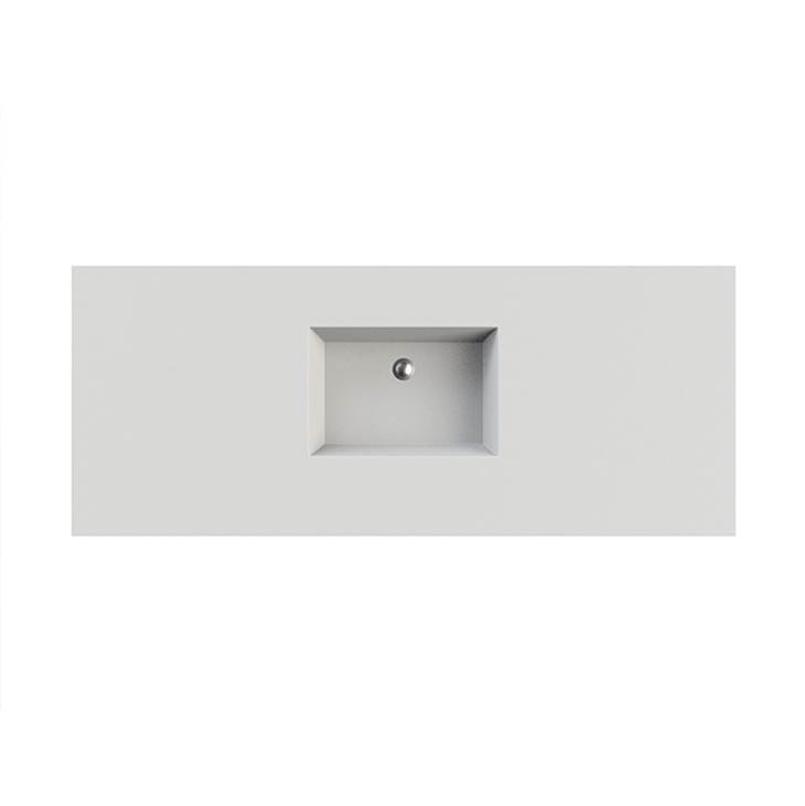 MTI Baths Petra 2 Sculpturestone Counter Sink Single Bowl Up To 68''- Gloss White