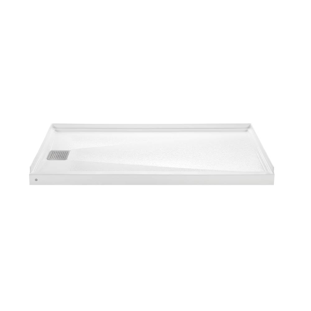 MTI Baths 6032 Acrylic Cxl Rh Drain  60'' Threshold 3-Sided Integral Tile Flange - Biscuit