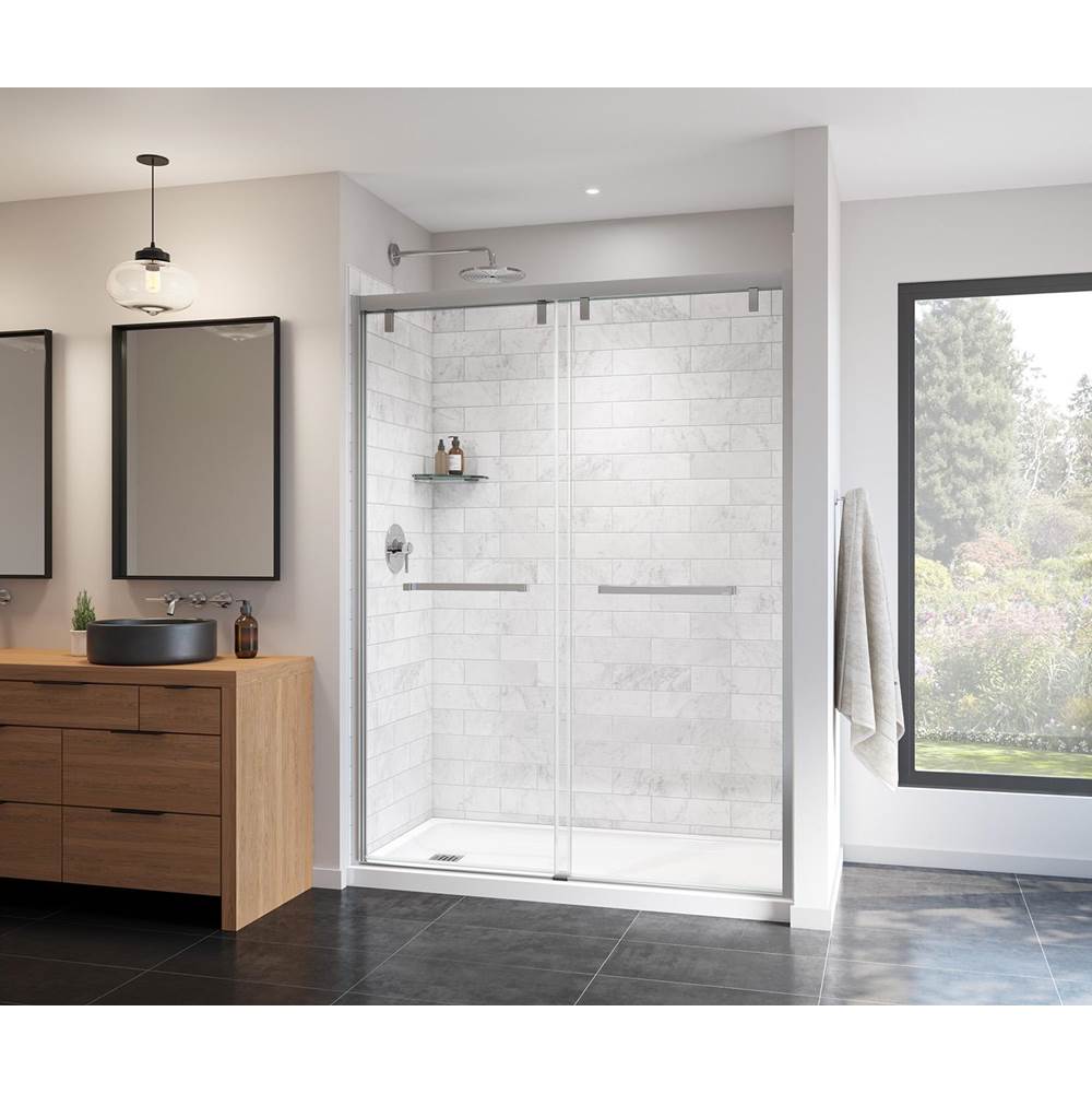 Maax Uptown 56-59 x 76 in. 8 mm Bypass Shower Door for Alcove Installation with Clear glass in Chrome