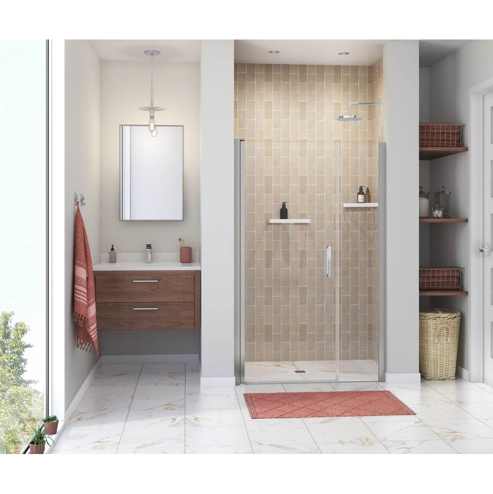 Maax Manhattan 45-47 x 68 in. 6 mm Pivot Shower Door for Alcove Installation with Clear glass & Round Handle in Chrome