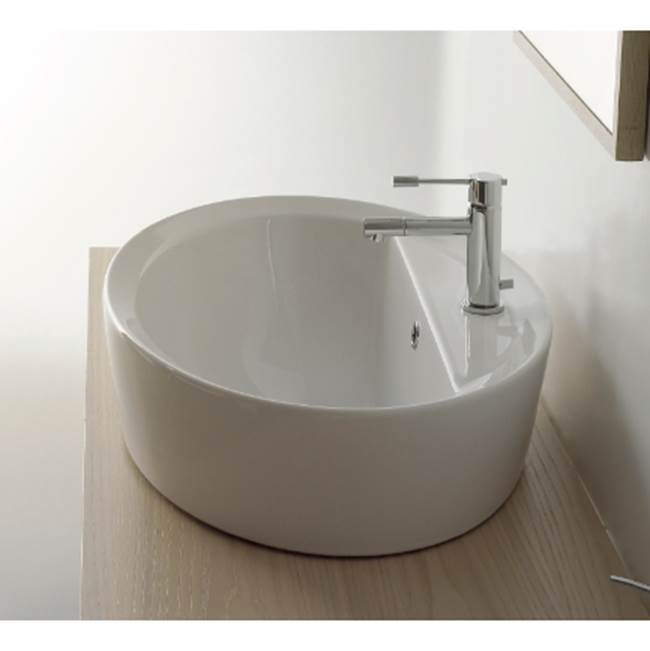 Nameeks Oval-Shaped White Ceramic Built-In Sink