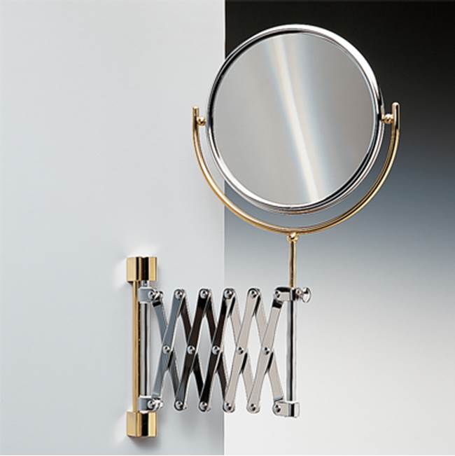 Nameeks Wall Mounted Brass Extendable Double Face 5x Magnifying Mirror