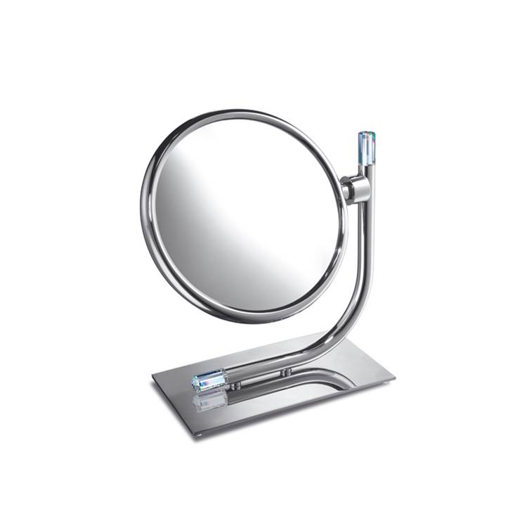 Nameeks Brass Double Face 5x Magnifying Mirror with Swarovski Crystal