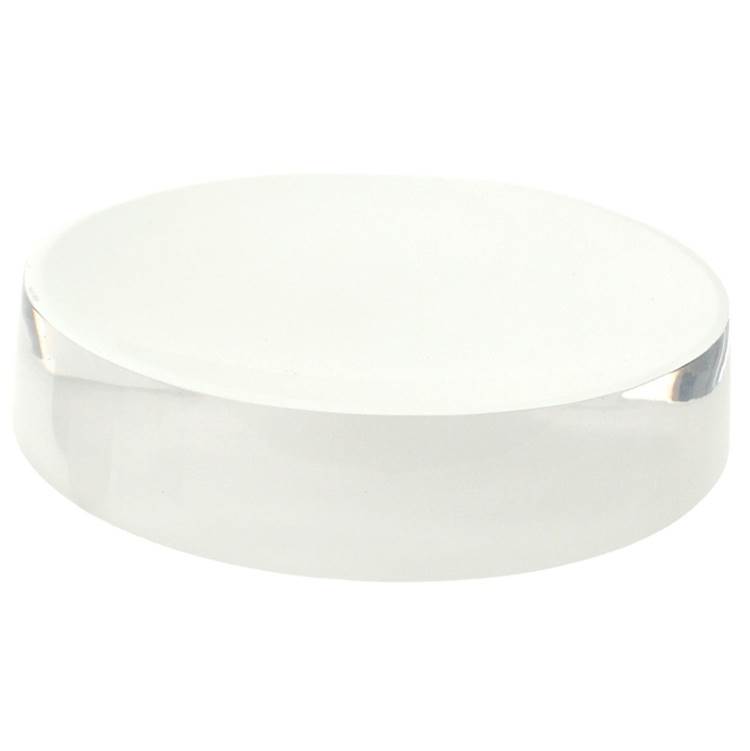 Nameeks Free Standing Round White Soap Dish in Resin