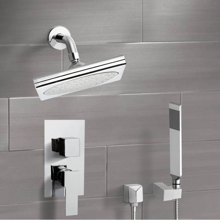 Nameeks Square Modern Shower Faucet with Handheld Shower