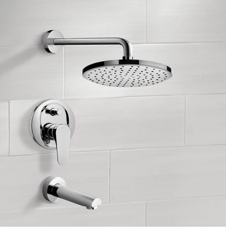 Nameeks Contemporary Tub and Rain Shower Faucet Set