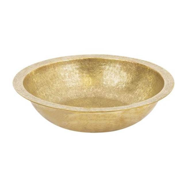 Premier Copper Products 16'' Round Under Counter Terra Firma Brass Sink in Polished Brass