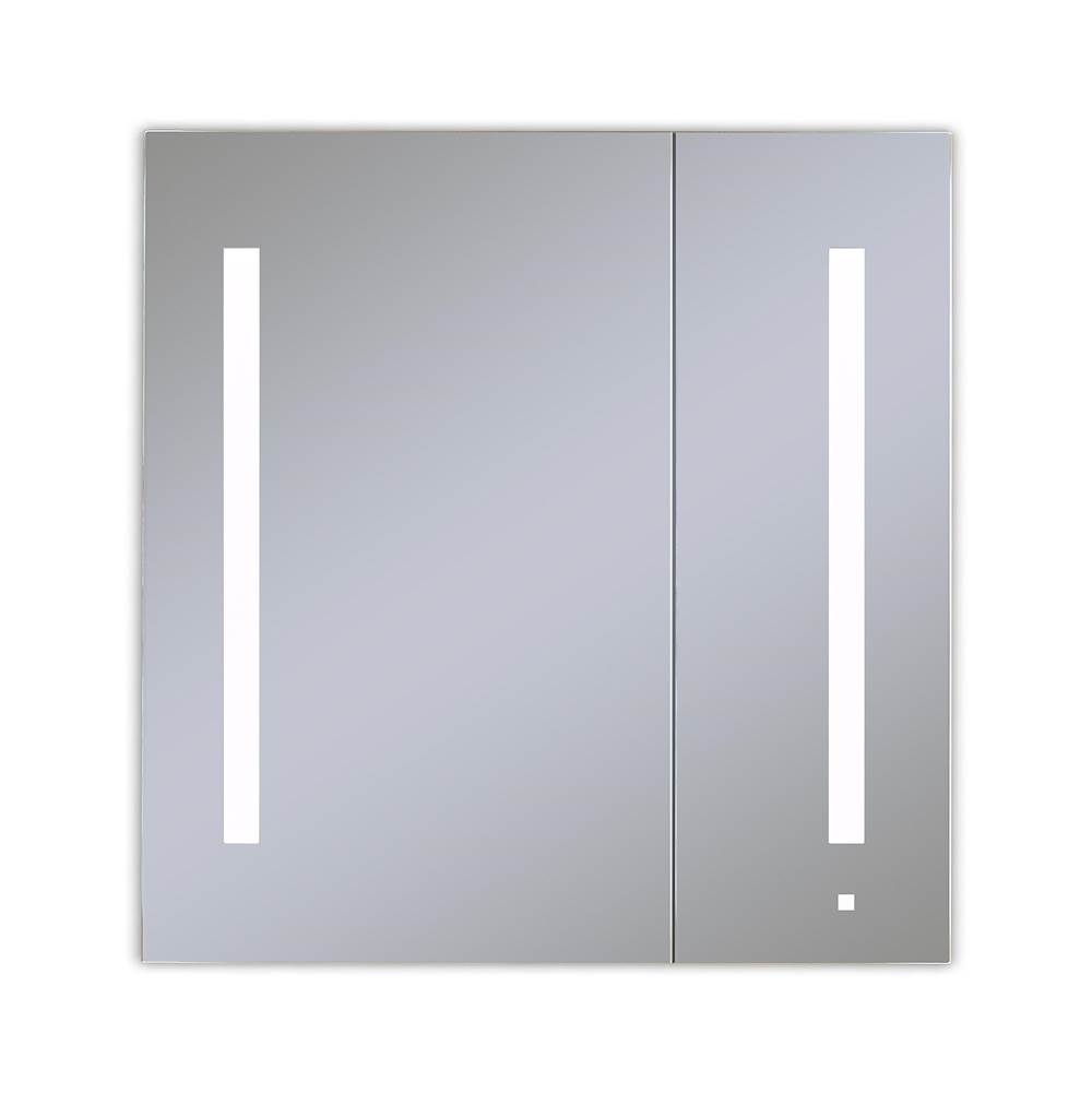 Robern AiO Lighted Cabinet, 30'' x 30'' x 4'', Two Door, LUM Lighting, 4000K Temperature (Cool Light), Dimmable, Electrical Outlet, USB Left Hinge