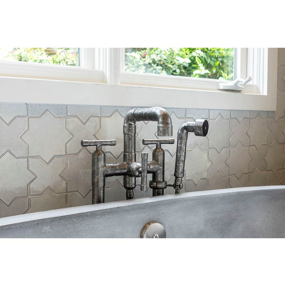 Sonoma Forge Waterbridge Wall Mount Tub Filler With Elbow Spout And Handshower 8'' Spread, Center To Center