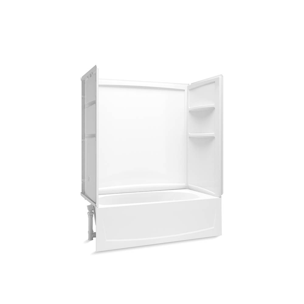 Sterling Plumbing Performa 2 60 in. X 29 in. Above-Floor-Drain Vikrell Bath/Shower With Aging In Place Backerboards with Left Drain