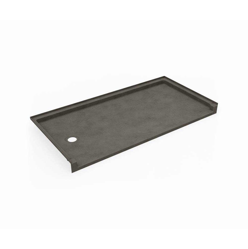 Swan SBF-3060LM/RM 30 x 60 Swanstone® Alcove Shower Pan with Right Hand Drain Charcoal Gray