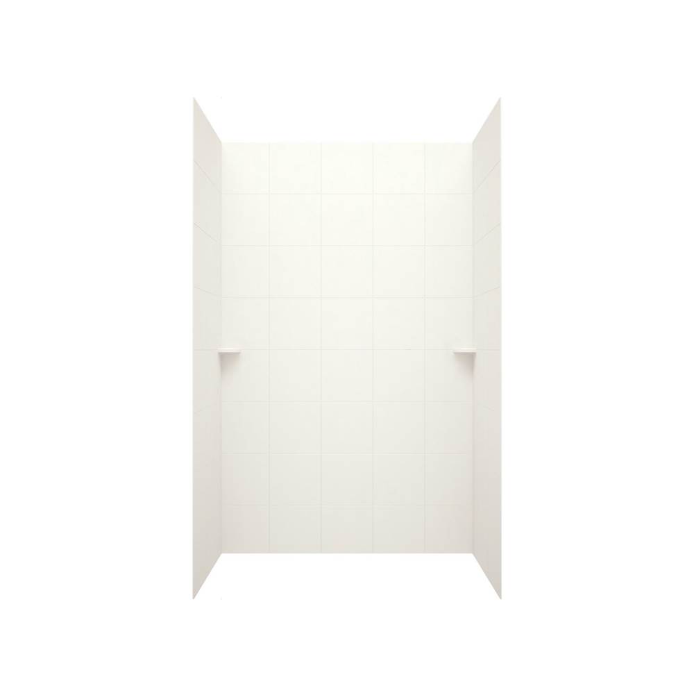 Swan SQMK96-3636 36 x 36 x 96 Swanstone® Square Tile Glue up Shower Wall Kit in Bisque