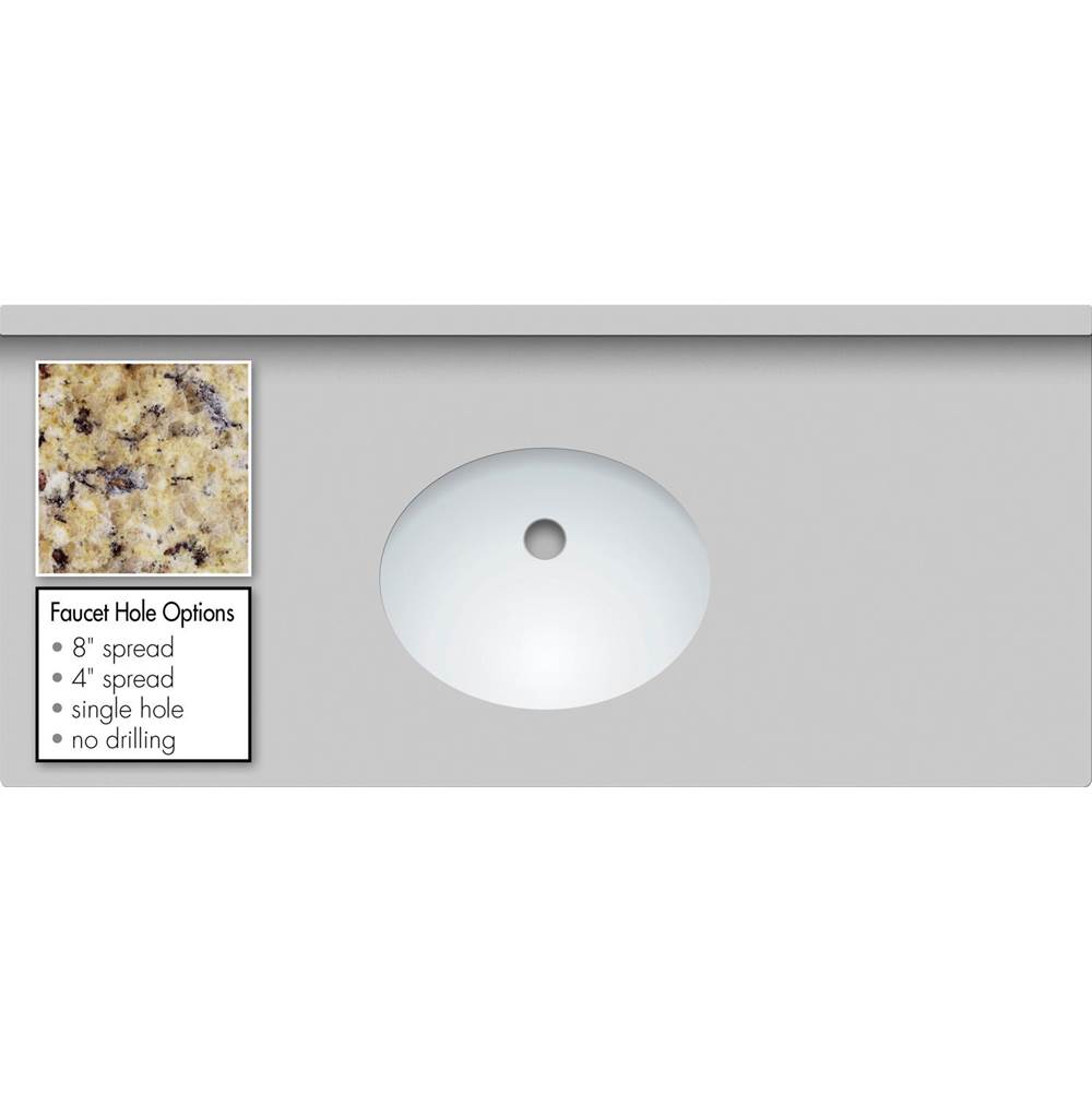 Strasser Woodenworks 43 X 19 X 1.25 Countertop Granite New Ven Gold Oval White