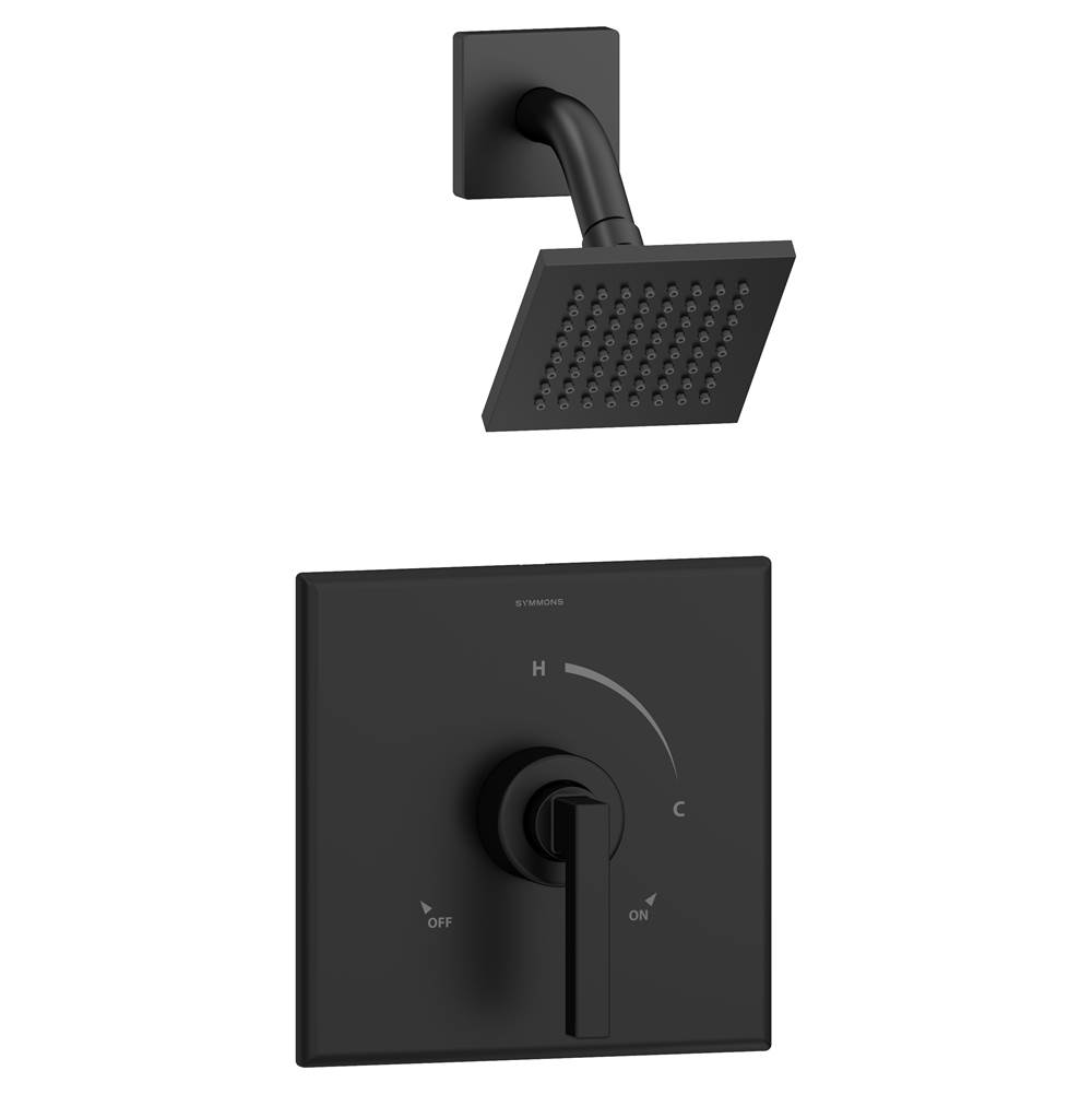 Symmons Duro Single Handle 1-Spray Shower Trim in Matte Black - 1.5 GPM (Valve Not Included)