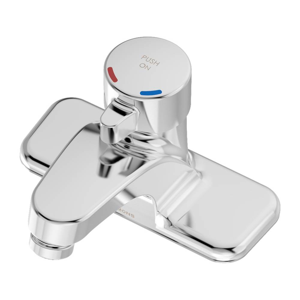 Symmons SCOT 4 in. Centerset Single Handle Metering Lavatory Faucet in Polished Chrome (0.5 GPM)