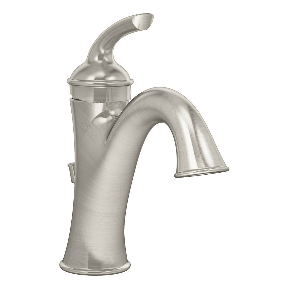 Symmons Elm Single Hole Single-Handle Bathroom Faucet with Drain Assembly in Satin Nickel (1.0 GPM)