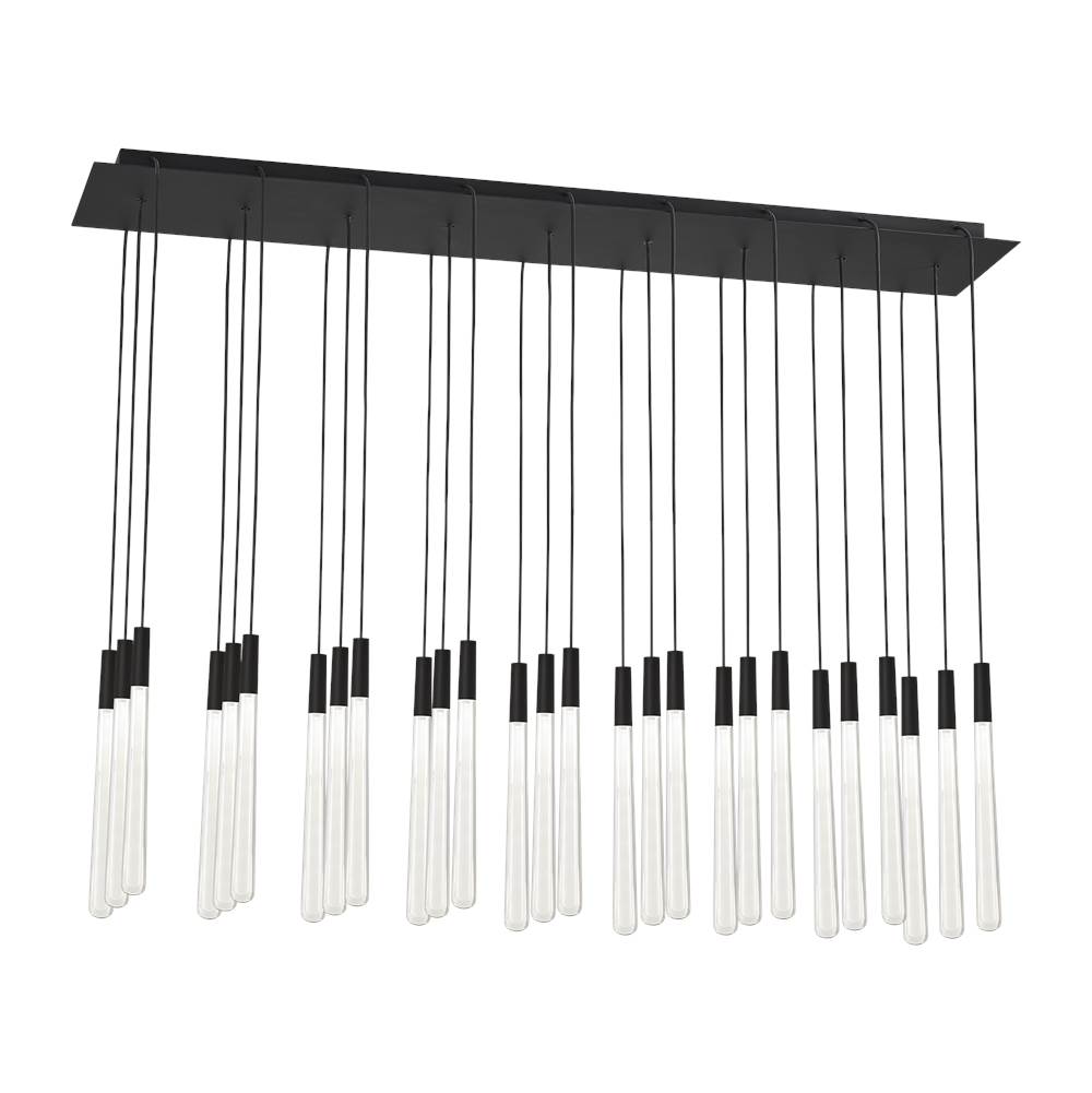 Visual Comfort Modern Collection Sean Lavin Pylon 27-Light Dimmable Led Crystal Light Chandelier With Nightshade Black Finish And Crystal Shades