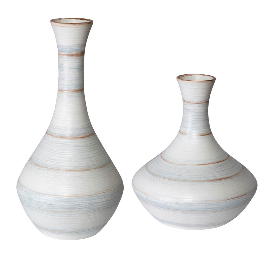 Uttermost Uttermost Potter Fluted Striped Vases, S/2