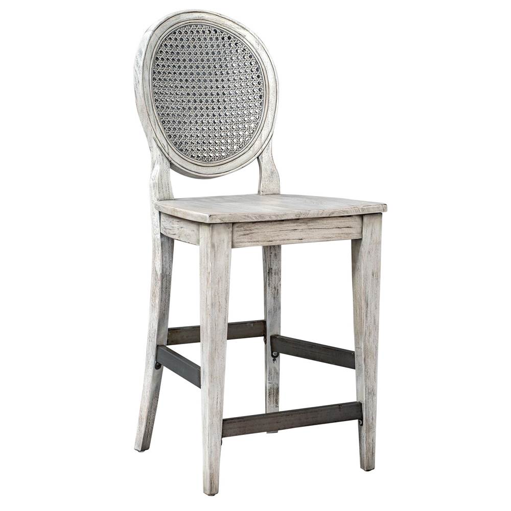 Uttermost Uttermost Clarion Aged White Counter Stool