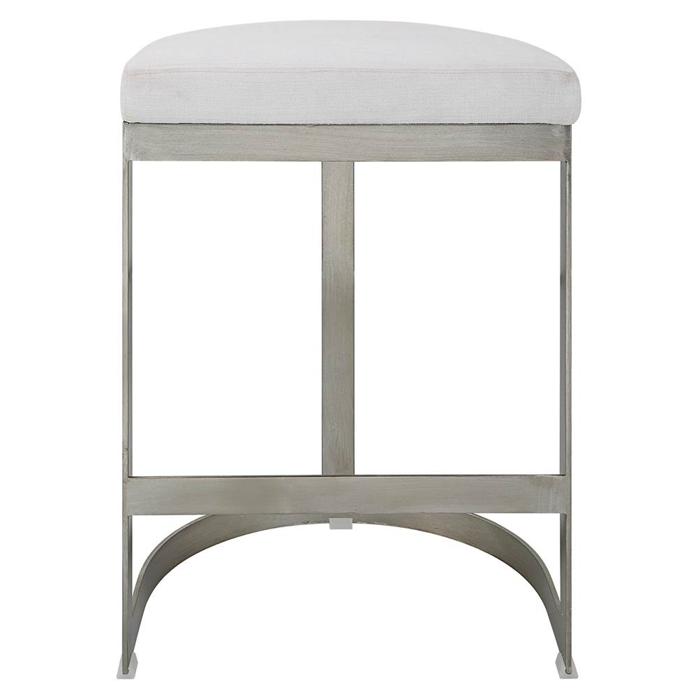 Uttermost Uttermost Ivanna Backless Silver Counter Stool