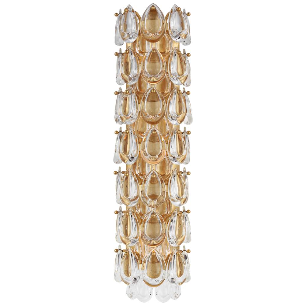 Visual Comfort Signature Collection Liscia 22'' Sconce in Gild with Crystal