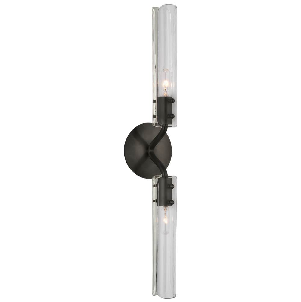 Visual Comfort Signature Collection Casoria 23'' Linear Sconce in Bronze with Clear Glass