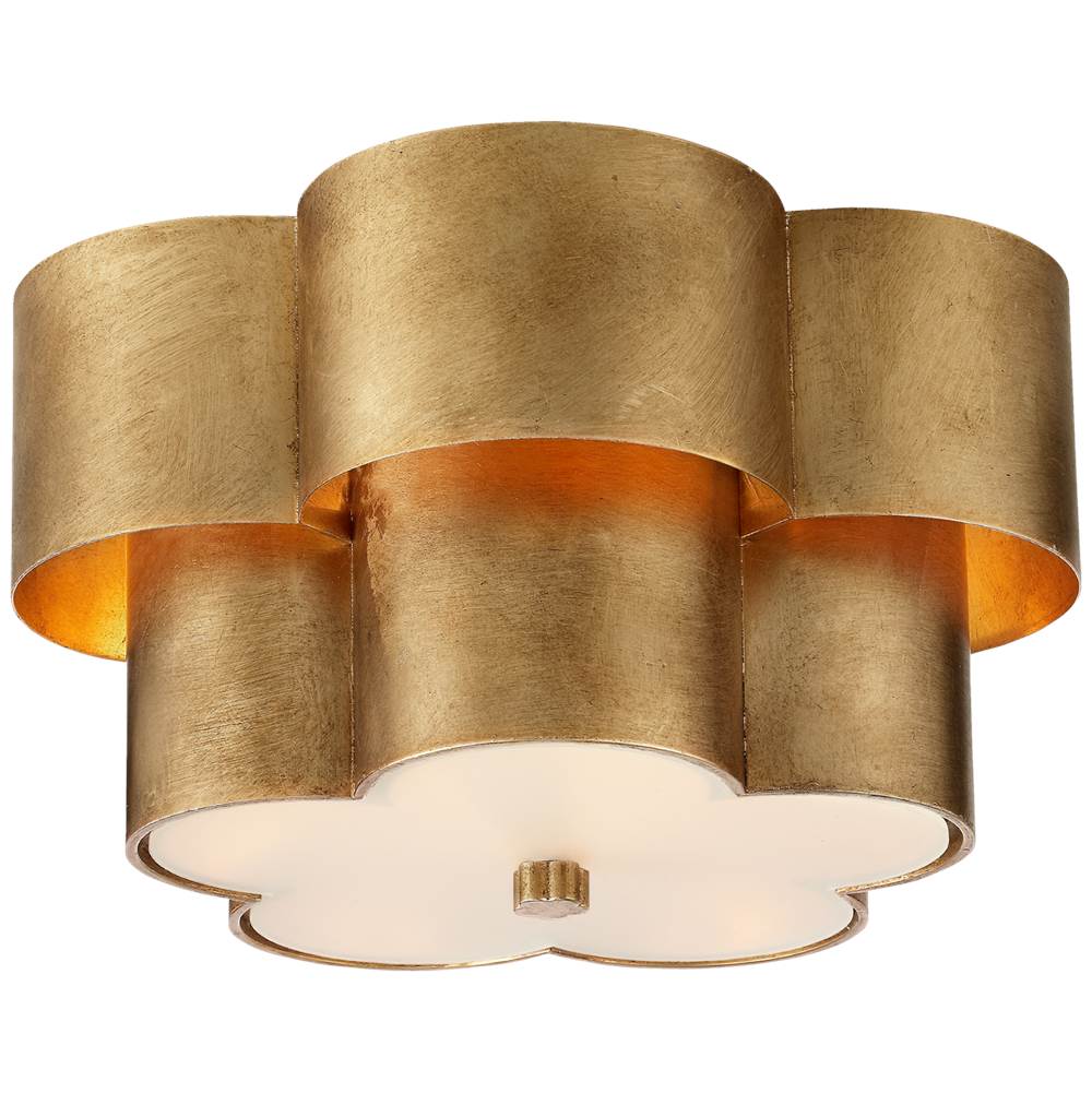 Visual Comfort Signature Collection Arabelle Flush Mount in Gild with Frosted Acrylic