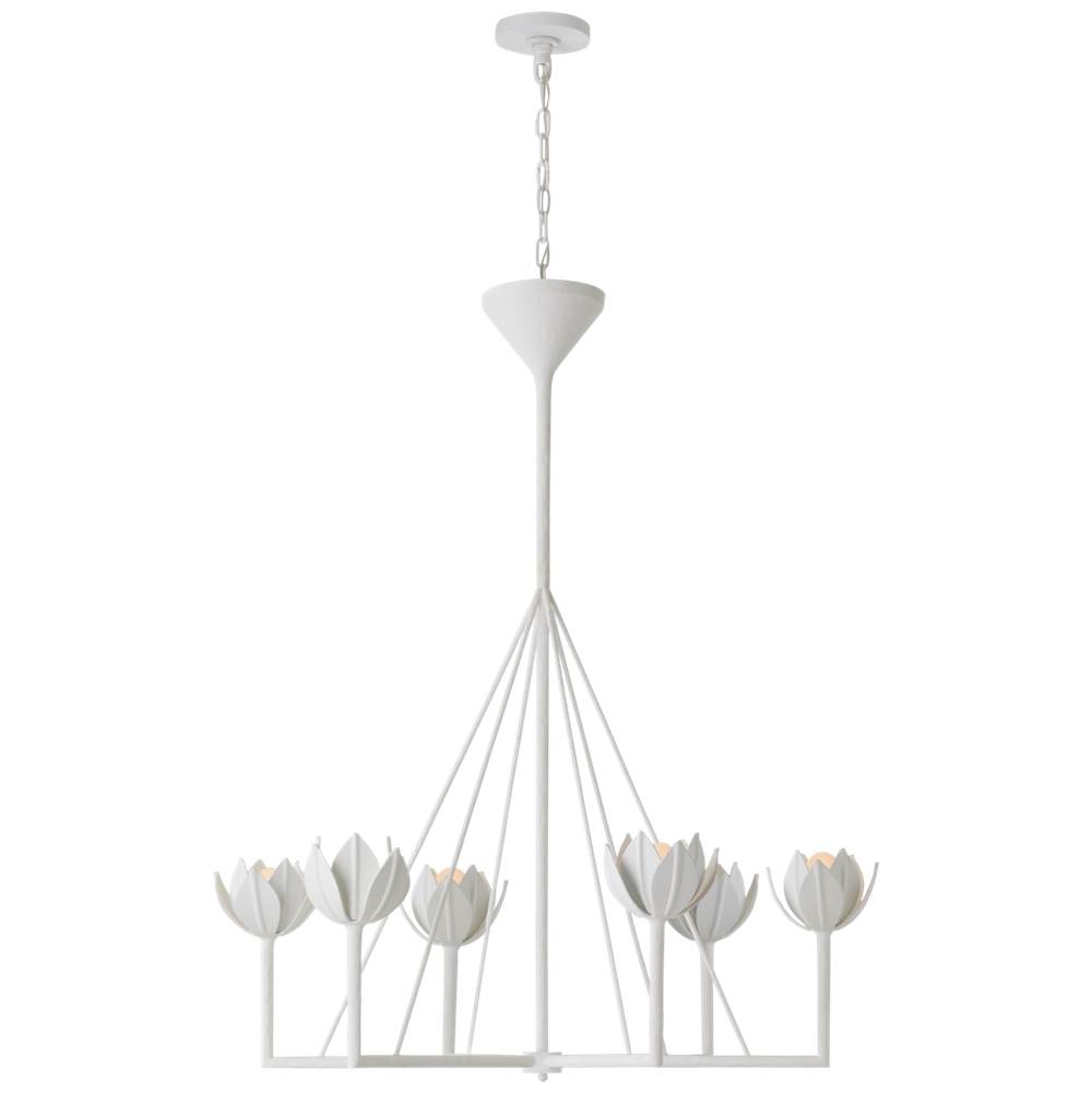 Visual Comfort Signature Collection Alberto Large Single Tier Chandelier in Plaster White